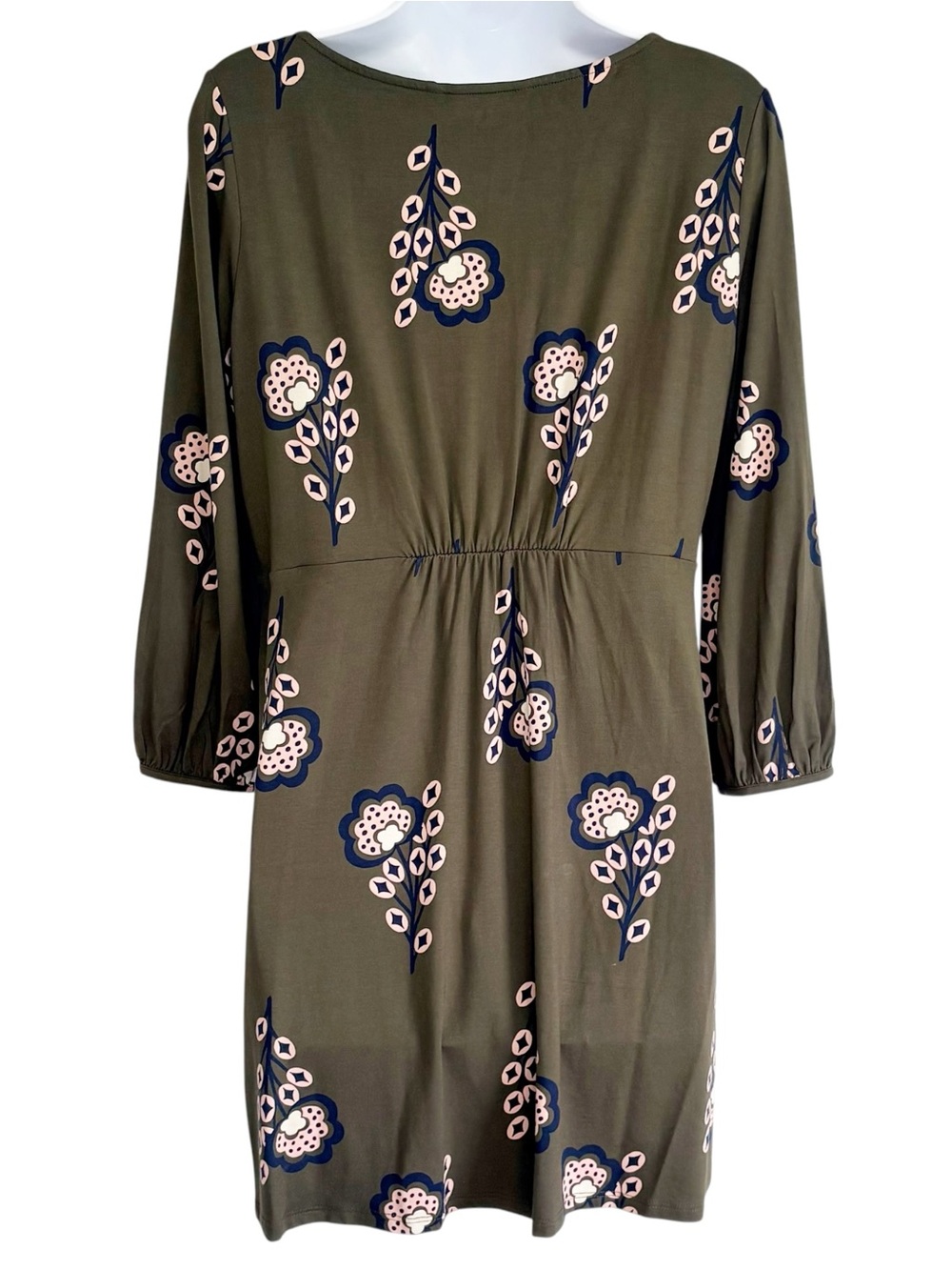 BODEN Lucie Jersey Tunic Dress 10P Green Floral Long Sleeve Stretch Midi - Picture 4 of 9